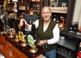 Landlady Ally Wearn pouring a pint on Tuesday, October20.

