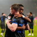 Terry Devlin and Ebou Adams were recalled to Pompey's side for the 1-1 draw at Wolves. Picture: Jason Brown