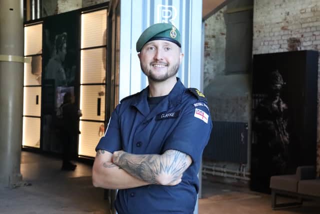 Pictured: Petty Officer James Clarke, former Royal Marines who transferred into the Royal Navy.