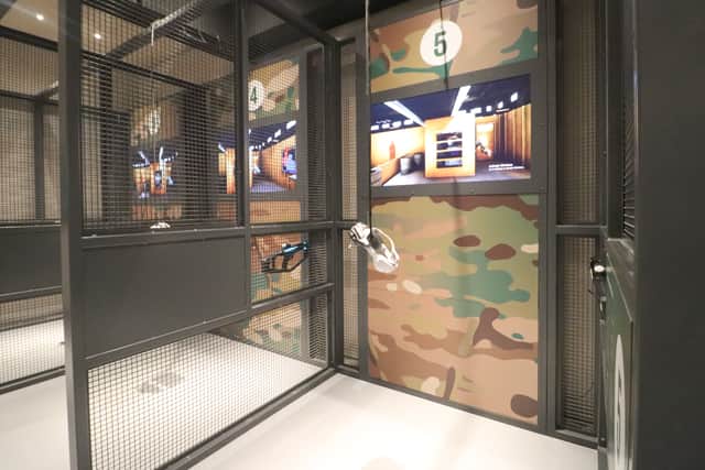 Pictured: VR shooting gallery.