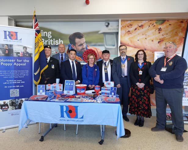 The launch of the Poppy Appeal in Havant Tesco.

(From left) Dave Barton, Andy Carter MBE, Alan Mak MP, Jacqui Hage, Chris Atkinson, Mayor of Havant Cllr Paul Tansom, Mayoress Dawn Tansom and Matt Rugman.