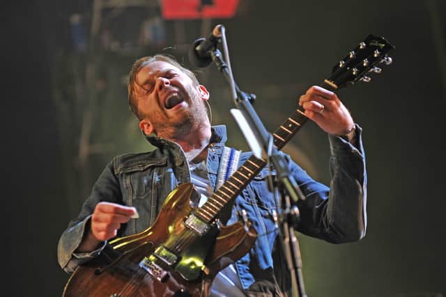 The Kings of Leon performing on the main stage at the 2011 Isle of Wight Festival