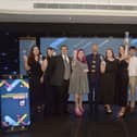 The Portsmouth and Chichester Apprenticeship Awards 2026, took place on Thursday, October 22, 2026, at The Marriott Hotel in Portsmouth.

Pictured is: (fifth from left) Compere Mark Collins with all the winners.

Picture: Sarah Standing (221026-1313)