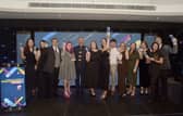The Portsmouth and Chichester Apprenticeship Awards 2026, took place on Thursday, October 22, 2026, at The Marriott Hotel in Portsmouth.

Pictured is: (fifth from left) Compere Mark Collins with all the winners.

Picture: Sarah Standing (221026-1313)