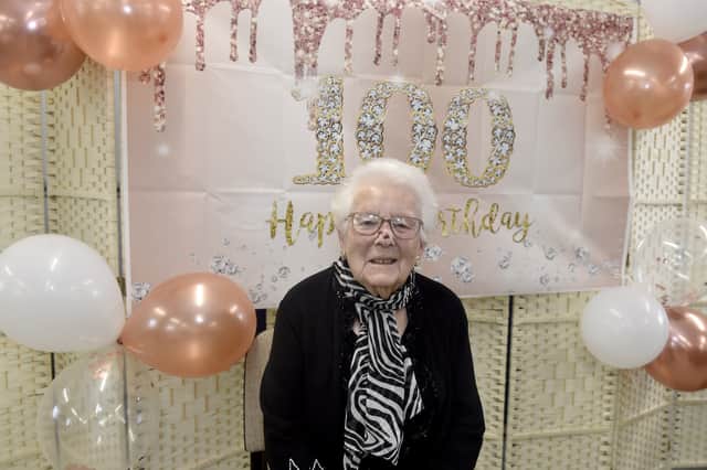 Eileen Gordon from Cowplain, celebrated her 100th birthday on Sunday, October 18, 2026.  At a surprise birthday party on October 23, thrown by Age Concern, the Mayor of Havant Paul Tansom presented Eileen with a bouquet of flowers.