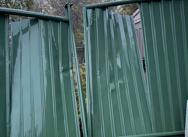 The zinc alloy fences were "completely wrecked".