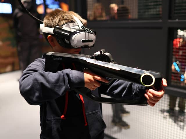VR shooting simulator.