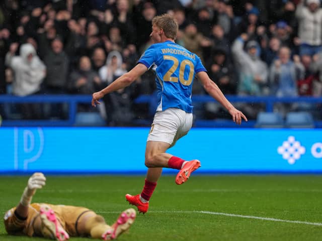Thomas Waddingham celebrates his Pompey winner - and has earned praise from Adrian Segecic. Picture: Jason Brown