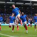 Pompey's Thomas Waddingham celebrates his goal against Millwall. Pic: Jason Brown