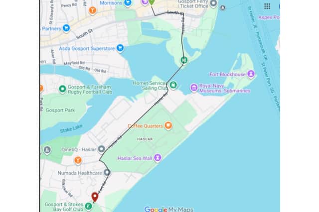 The protest march route on Sunday, October 25.