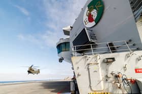 Chinooks of 27 Squadron, RAF Odiham, operating on HMS Queen Elizabeth from October 13th to October 26th, 2026, as part of Exercise Hathi Pol. The carrier recently visited Gibraltar.