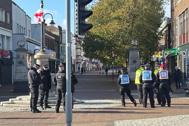 Early pictures showing the scene from the planned protest route in Gosport. Anti-immigration demonstrators and counter protests are planned in the town following recent migrant boat landings.