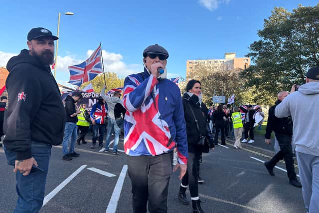 Anti-immigration protestors marching in Gosport.