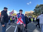 Anti-immigration protestors marching in Gosport.