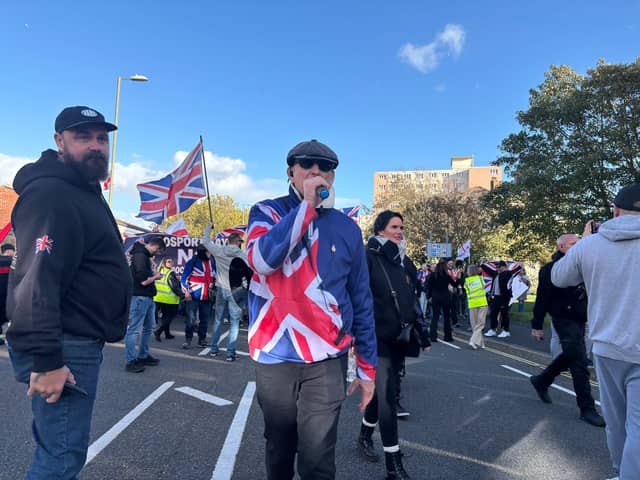 Anti-immigration protestors marching in Gosport.
