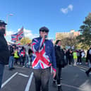 Anti-immigration protestors marching in Gosport.
