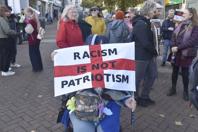 Stand up to racism and anti-migrant protesters from across the South Coast, held protests in Gosport town centre on Sunday, October 25, 2026.

Picture: Sarah Standing (251026-1503)