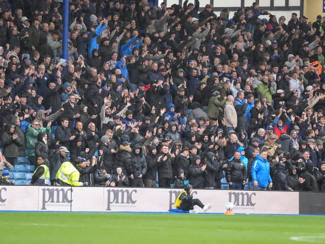 Pompey fans in their side's clash with Millwall on Saturday. Pic: Jason Brown.