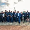 Photo of: Representatives from Hampshire & Isle of Wight Constabulary, the Travel Safe team, Stagecoach, First Bus and Gosport Ferry with Councillor Peter Candlish, Cabinet Member for Transport, Portsmouth City Council; Councillor Stevyn Ricketts, Chair – Community and Environment Board, Gosport Borough Council and Councillor Steve Forster - Executive Member for Highways and Passenger Transport, Hampshire County Council