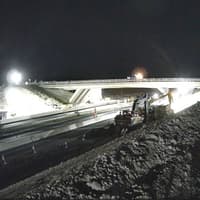 Gone in 60 seconds: Footage reveals round-the-clock operation to demolish bridge as M3 Junction 9 improvement project gathers pace