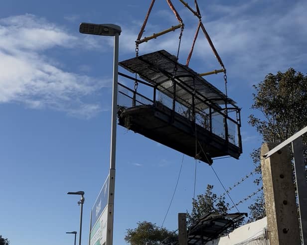 The Havant footbridge was removed today by cranes