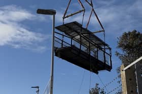 The Havant footbridge was removed today by cranes