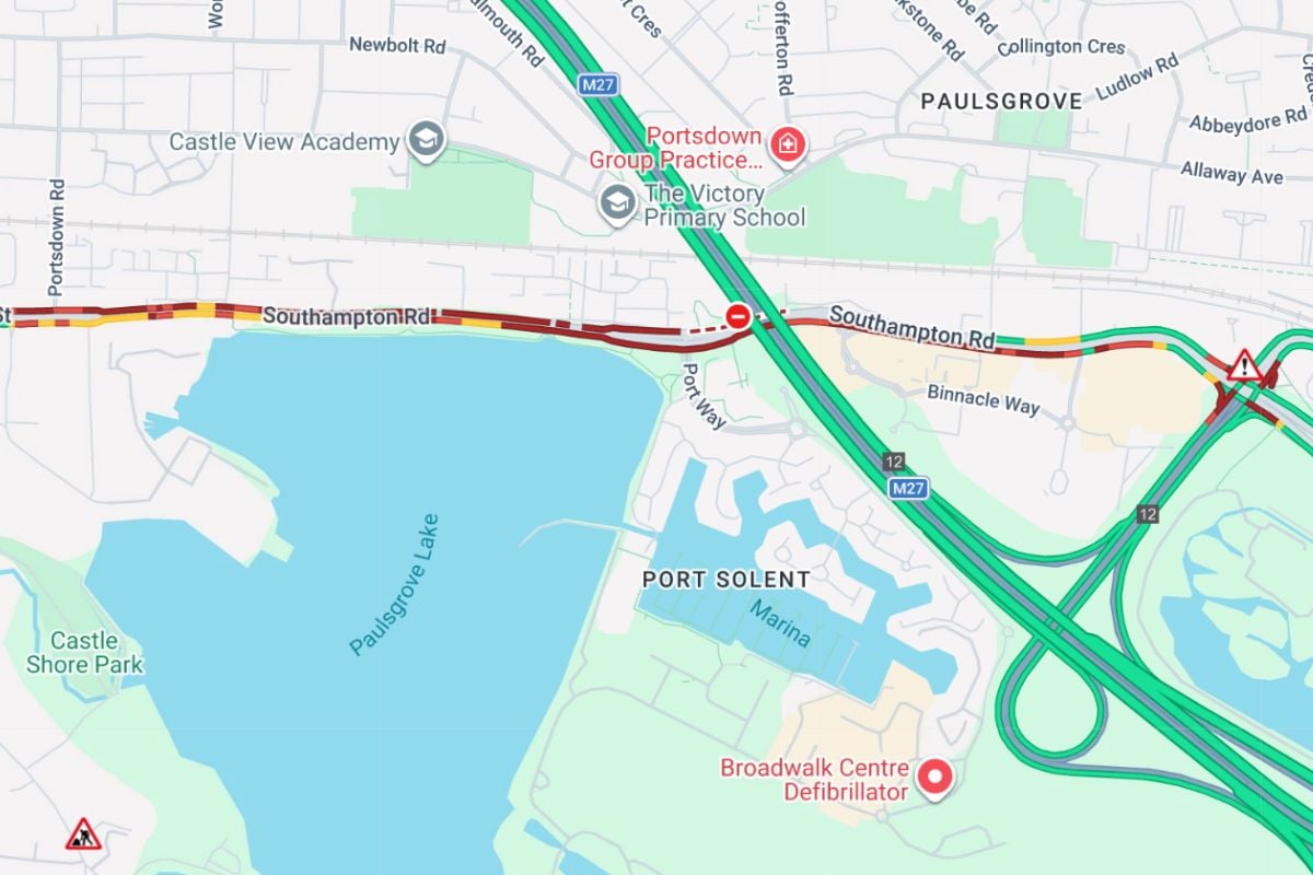Portsmouth traffic: Multi-vehicle crash see A27 closed in both directions between Port Way and M27 junction 12
