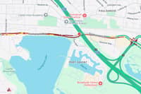 AA Traffic News: "Road closed and slow traffic due to multi-vehicle accident on A27 Both ways between Port Way and M27 J12 (Portsmouth)."