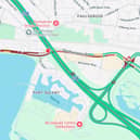AA Traffic News: "Road closed and slow traffic due to multi-vehicle accident on A27 Both ways between Port Way and M27 J12 (Portsmouth)."