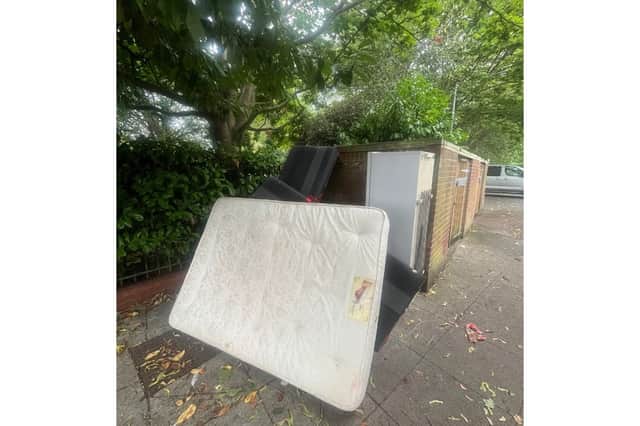 The most recent incident of fly tipping at St Mary's Road, Fratton.