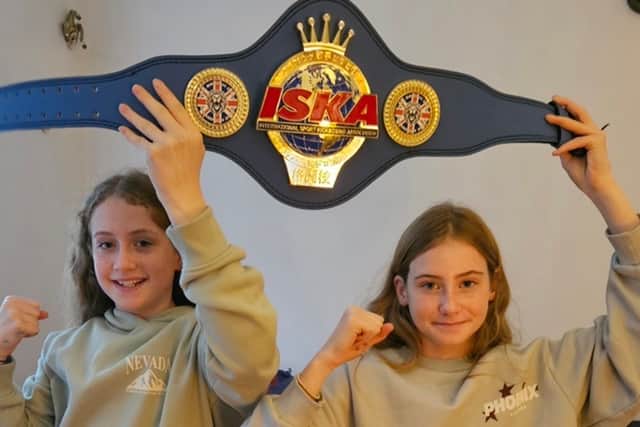 Ione Pugh, right, with twin sister Elvie