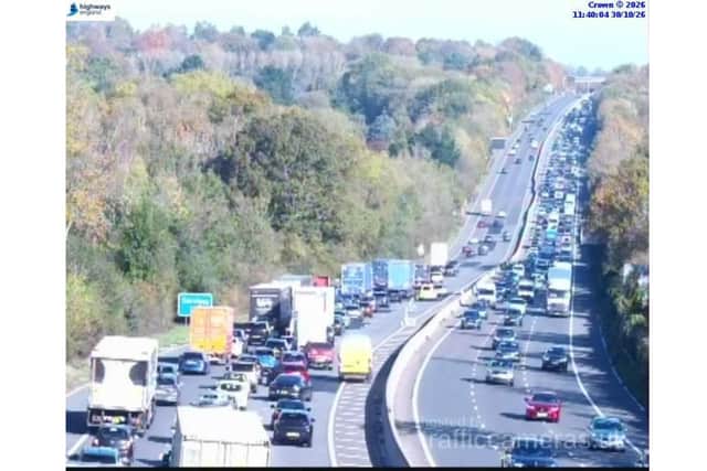 M3 traffic between junction 11 and 12