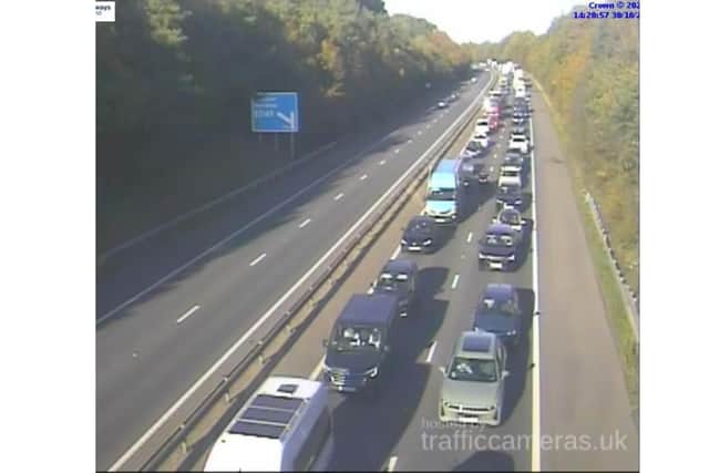 Traffic on A3(M) following incident
