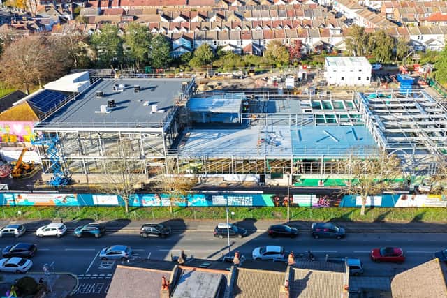 Construction work at Bransbury Park is coming on leaps and bounds.
Picture: My Portsmouth By Drone