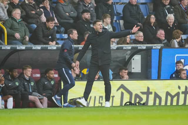 John Mousinho was unhappy with Marlon Pack's disallowed goal against Burnley. Picture: Jason Brown