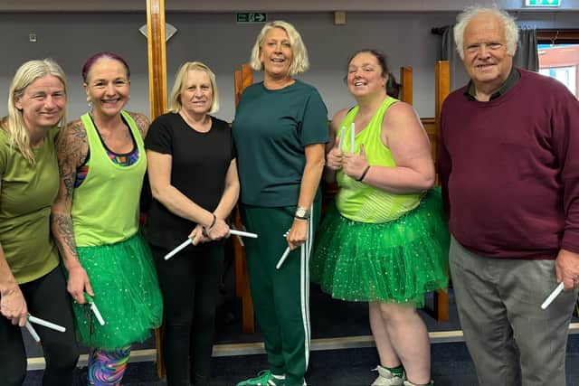 Slimming world members enjoying clubbercise.