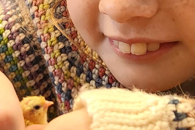 Adelaide and one of the quail 