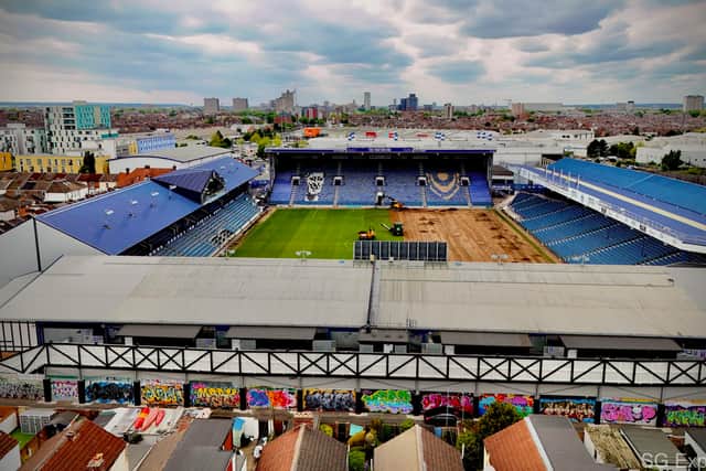 Work begins on the new £1m pitch at Fratton Park