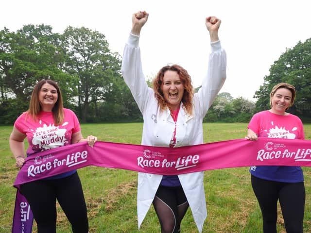 Cancer researcher, Parys Hatchard and her team are taking part in Pretty Muddy in Portsmouth this weekend to help fund life-saving research.