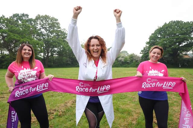 Cancer researcher, Parys Hatchard and her team are taking part in Pretty Muddy in Portsmouth this weekend to help fund life-saving research.