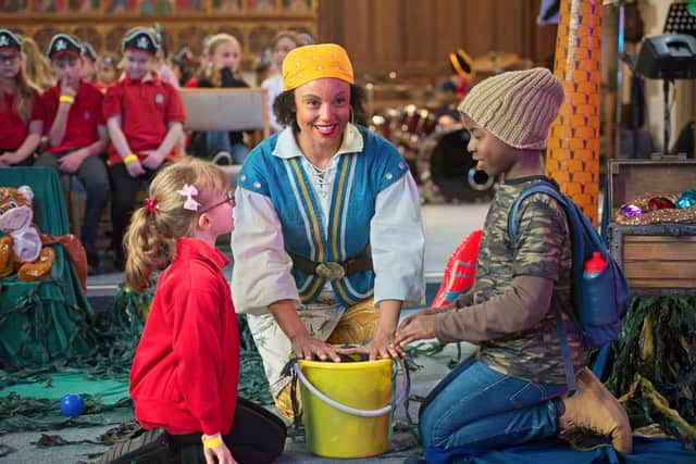 CBeebies star Gemma Hunt brought children onto the stage to take part in games as part of the Pirate Party at St John's Church, Locks Heath
