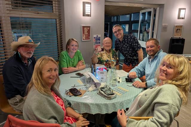 Winners Stokes Bay Pirates with quiz host Gary Parker