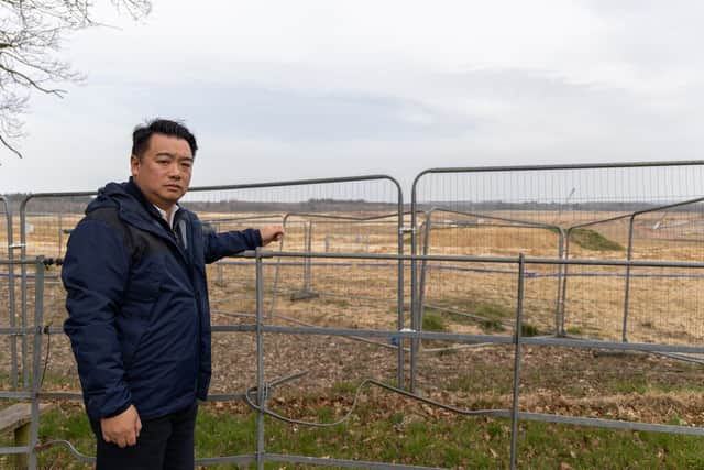 Alan Mak MP at the site of the new Havant Thicket reservoir