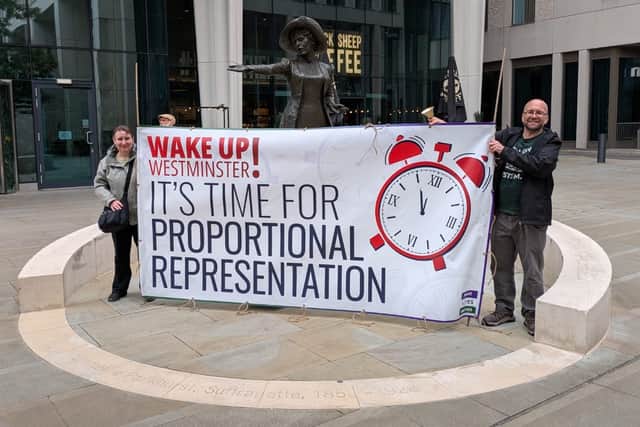 MVM supporters in St Peter's Square, Manchester ahead of Makerfield by-election
