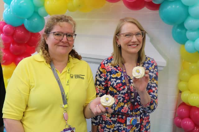 Alison Hill, Nursery Manager (left) and Caroline Morris-Howes, Head of Penbridge Infant School (right) at the nursery's opening event earlier this year.