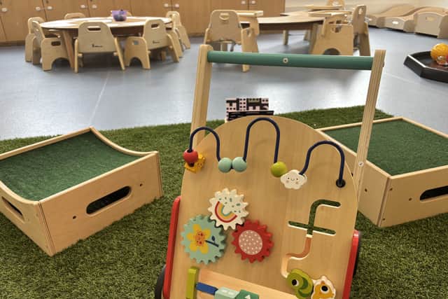 Modern toys are removed from Little Thinkers nurseries; with children encouraged to play imaginatively with everyday objects.