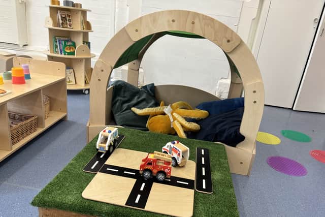 Modern toys are removed from Little Thinkers nurseries; with children encouraged to play imaginatively with everyday objects.
