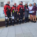 Ann Beach and her granddaughter (both on the right) with GAFIRS volunteers Andy Thomas, Andy Barber, Mike Allen and Joanne Young