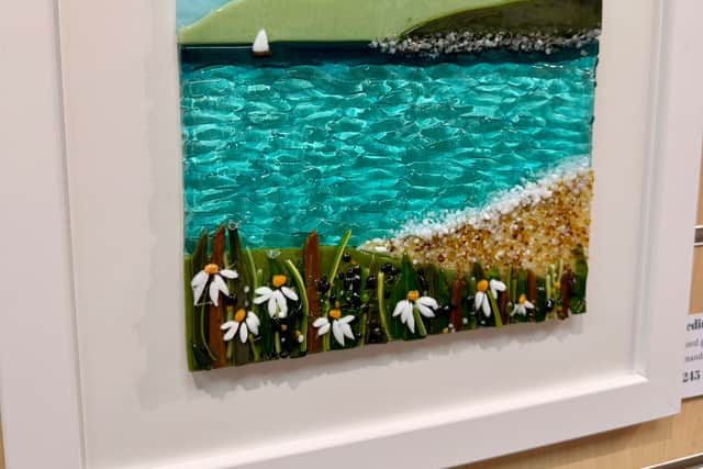 Fused glass artwork by Amanda van de Heigdt at the Coastal Edit