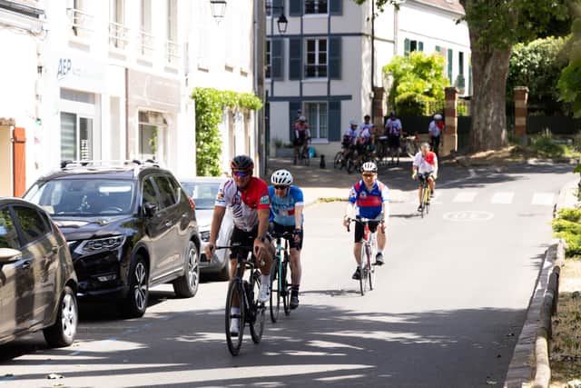 Alan Mak MP and fellow riders en route to Paris during the Hayling Cycle Ride